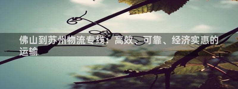28圈登录流程：佛山到苏州物流专线：